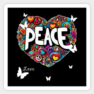 Vibrant Heart Peace: Beautiful Butterfly Harmony Magnet